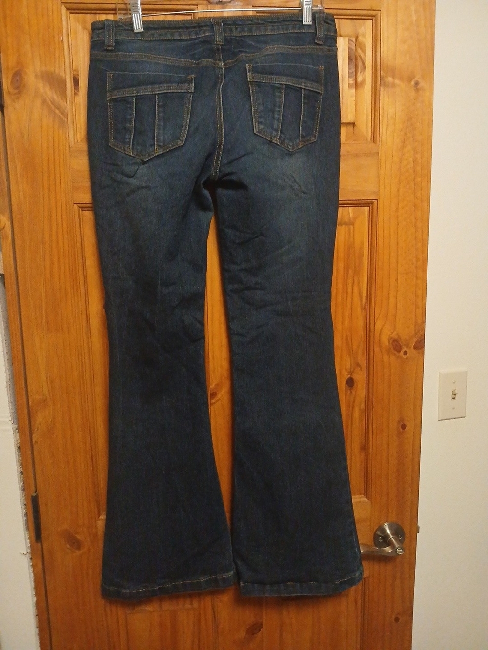 Revolution Mid-Blue Denim Jeans with Gold Stitching
